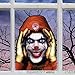 2-Pack Scary Peeper Window Cling - Clown and Reaper Peeping Tom Shocking Pranks Combo Set, Creepy Halloween Decorations