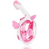 Snorkel Mask for Kids, Full Face Snorkeling Gear with180° Panoramic View, Snorkeling Set Anti-Fog Anti-Leak for Boys Girls