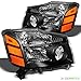 For 2004-2015 Titan, 2004-2007 Armada Black Replacement Headlights Front Lamps L+R Pair L+R/2005 2006 2007 2008 2009