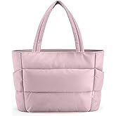 HOTOR Puffer Tote Bag for Women, Nurses - Multi-Pocket Lightweight Bag for Work - Quilted Handbag for Travel and Gym