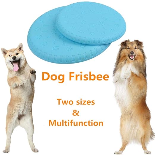 BUYGOO 2 Packs of Dog Frisbee, Dogs Training frisbee for Middle & Big