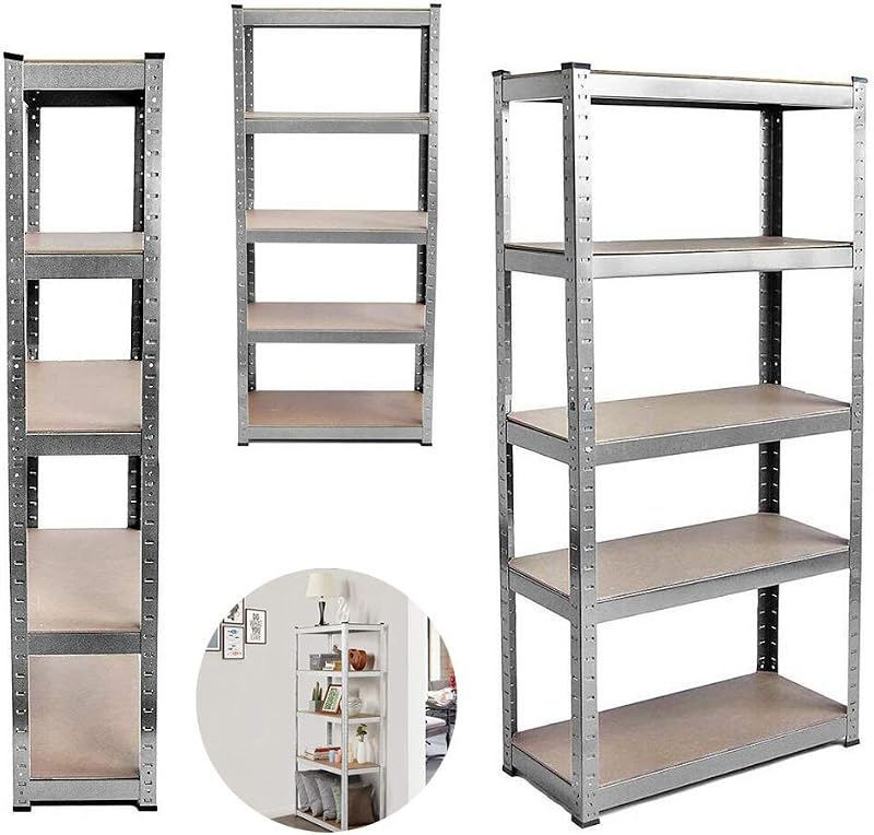 EFAN 5 Tier Garage Shelving 150x70x30cm Heavy Duty Racking 175KG per Shelf