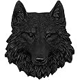 Wall Charmers Mini Black Faux Wolf Head Wall Hanging - 9" Faux Taxidermy Animal Head Wall Decor - Handmade Farmhouse Decor