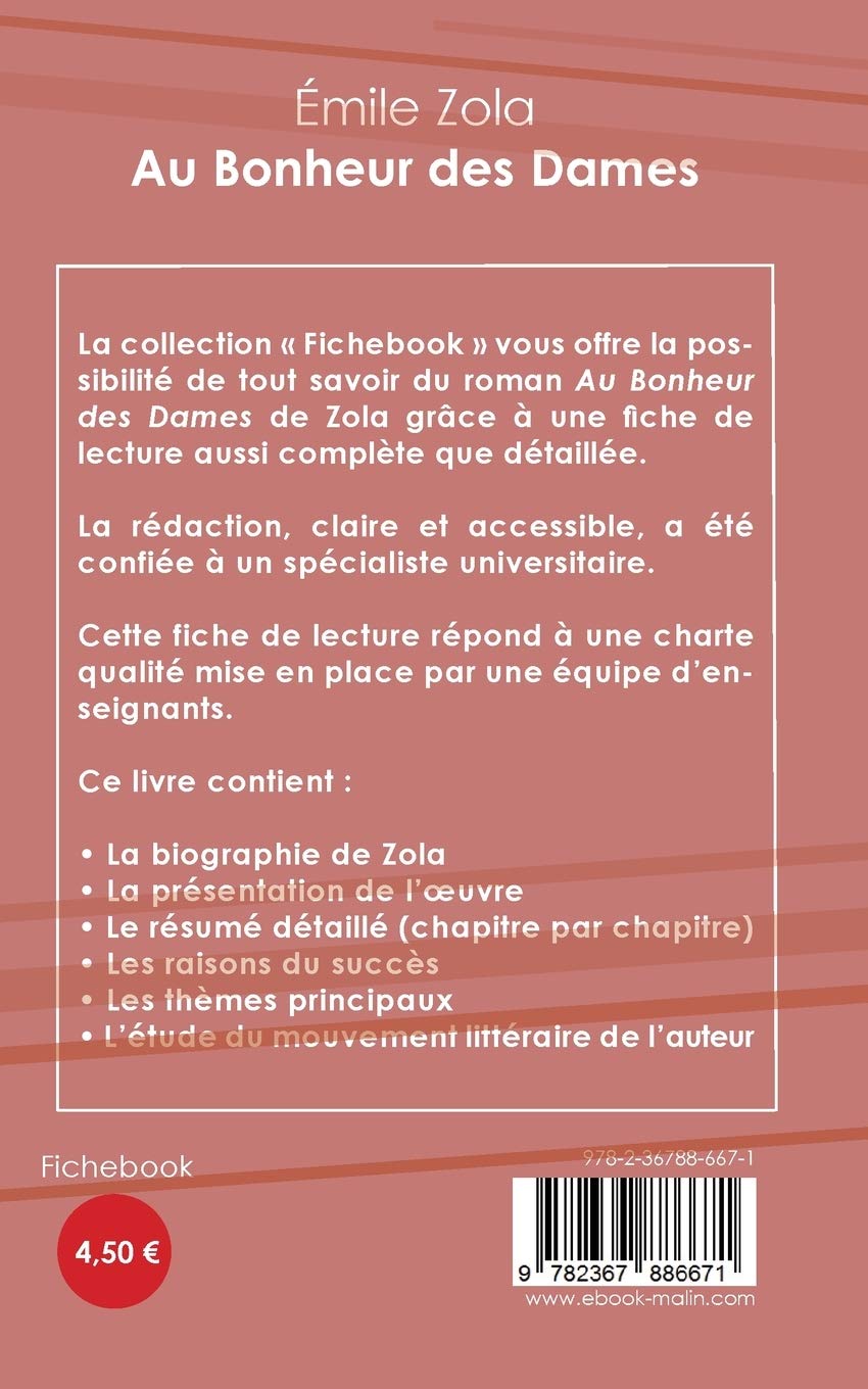 Amazon Fr Fiche De Lecture Au Bonheur Des Dames De Emile Zola Analyse Litteraire De Reference Et Resume Complet Zola Emile Livres