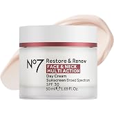 No7 Restore &amp; Renew Multi Action Face &amp; Neck Cream - Anti Aging Face Moisturizer with SPF 30 - Helps to Firm &amp; Hydrate Crepey Skin - Formulated with Hyaluronic Acid, Peptides &amp; Ceramides (1.69 Oz)
