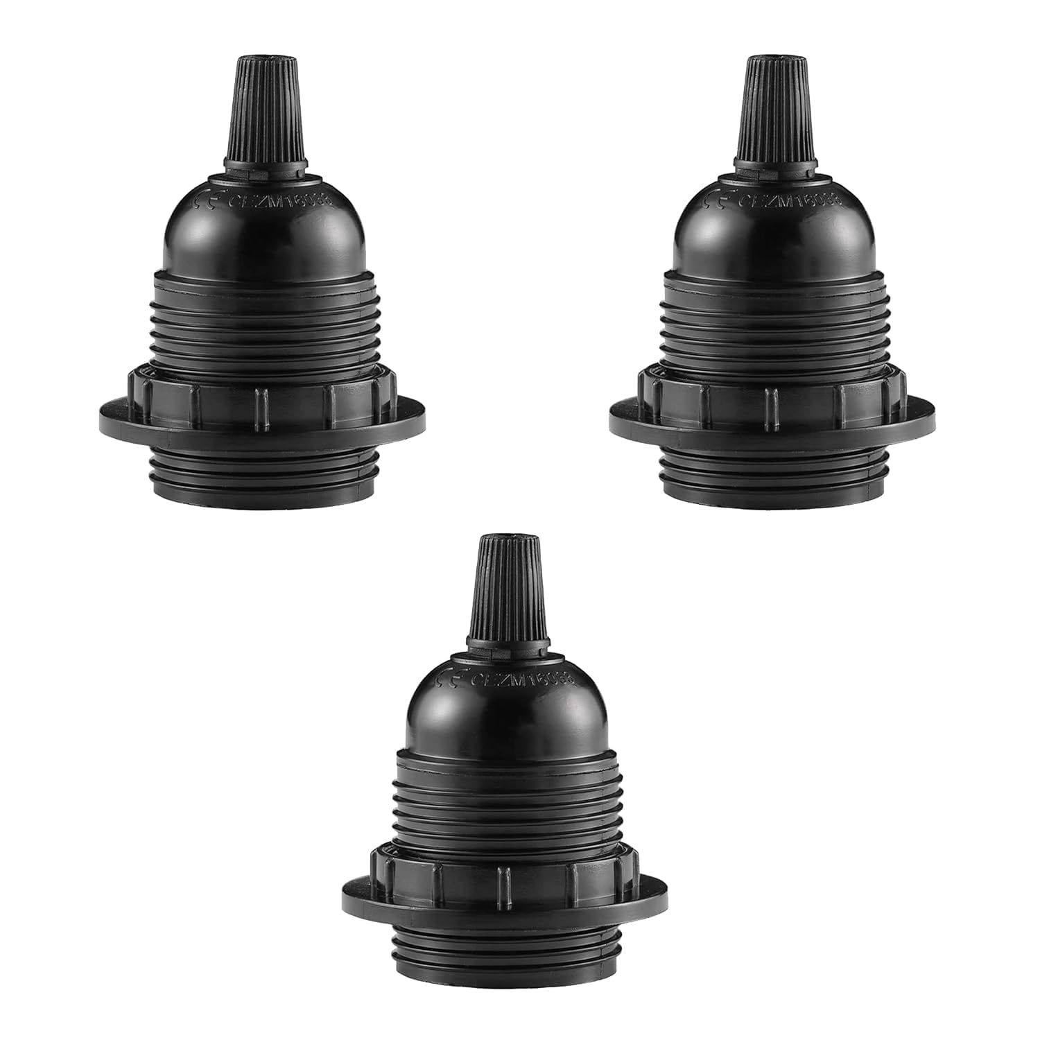 3 Pcs E27 Lamp Holder, Vintage Black Edison E27 Screw Lampholder Fitting, Bakelite 250V 4A, DIY Pendant Hanging Ceiling Table Light Lighting, Socket Bases Light Bulbs Holders Socket