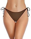 Holipick Brown Bikini Bottoms for Women String
