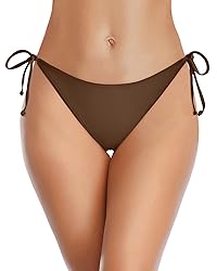Holipick Brown Bikini Bottoms for Women String