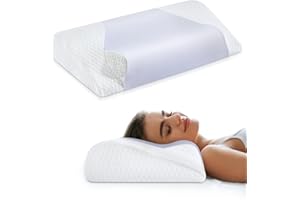 DONAMA Cervical Neck Pillows for Sleeping,Ultra Soft Memory Foam Pillow, Cooling Ergonomic Contour Bed Pillow for Side, Back, Stomach Sleepers with Pillowcase