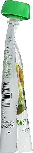 AMAZON BRAND – MAMA BEAR ORGANIC BABY FOOD POUCH, STAGE 2, PEAR APPLE BROCCOLI, 4 OUNCE (PACK OF 1)