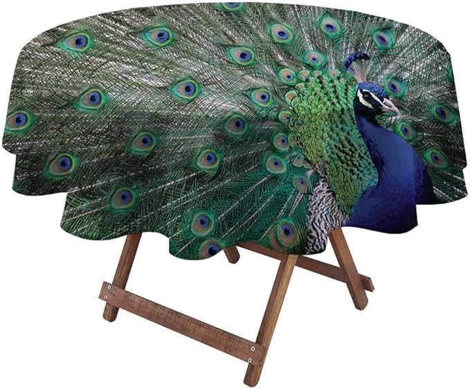 Table Cloth Peacock Round Christmas Tablecloths Peacock