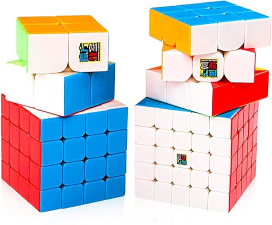D ETERNAL MoYu Combo Rubiks Rubix Cube Set of 2x2 3x3 4x4 5x5 High Speed Stickerless Magic Puzzle Game,Multicolor