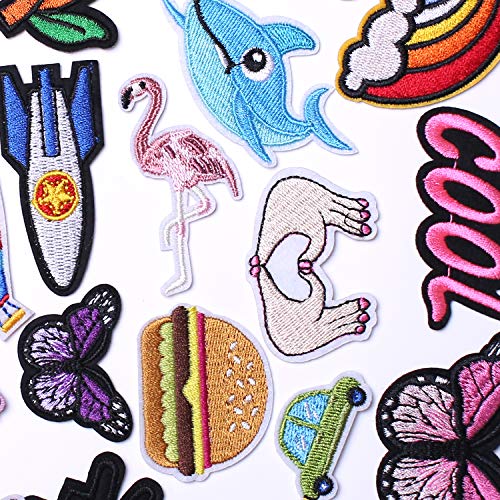 SHELCUPCool Embroidered Iron Patches, for Jackets, Packs, Jeans, Assorted Styles, OMG Assortment, 30pcs