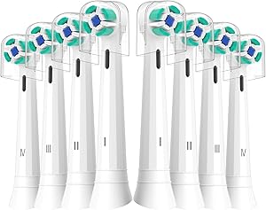 8er IO Sanfte Reinigung Aufsteckbürsten Kompatibel mit Oral B iO Elektrischen Zahnbürstea, Sensitiv IO Zahnbürste Aufsätze Geeignet für Oral B iO 2/3/4/5/6/7/8/9/10(Weiß)