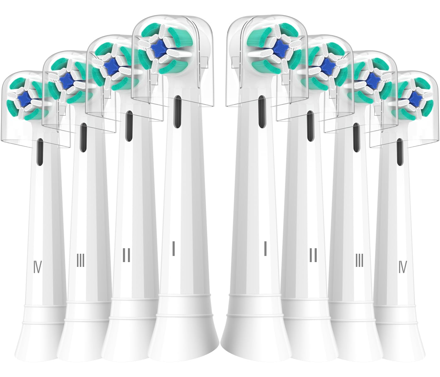 Photo 1 of Replacement Heads Compatible with Oral B iO Electric Toothbrush, Toothbrush Heads Fit for Oral-B iO 2/3/4/5/6/7/8/9/10 Series with Covers, White 8pcs