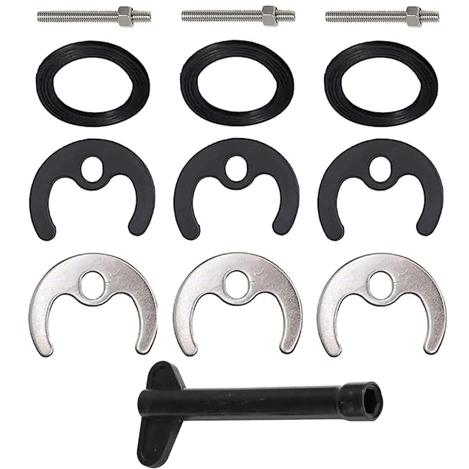 13 PCS Monobloc Tap Fixing Kit, Tap Washers, Tap Washers for Mixer Taps, Tap Faucet Fixing Fitting Kit Single Hole Hot and Cold Water Faucet Monobloc Tap Bolt for Bathroom Basin or Kitchen