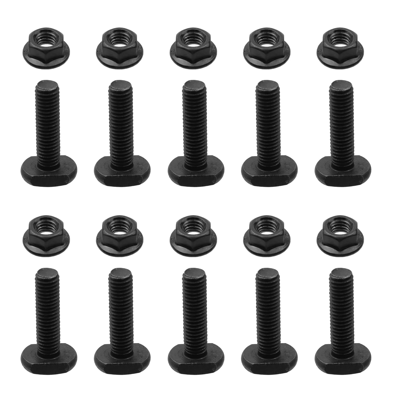 Photo 1 of Chinflly 10 Sets Hexagon Flange nut Set,M8*30mm Heavy Duty Hammer Head Bolt T Screw T-Slot Stud Sliding Screw Bolt