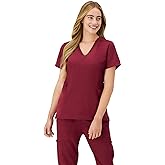 Hanes Women's Scrubs Healthcare Top, Moisture-Wicking Stretch Scrub Shirts, Ribbed Side Panels