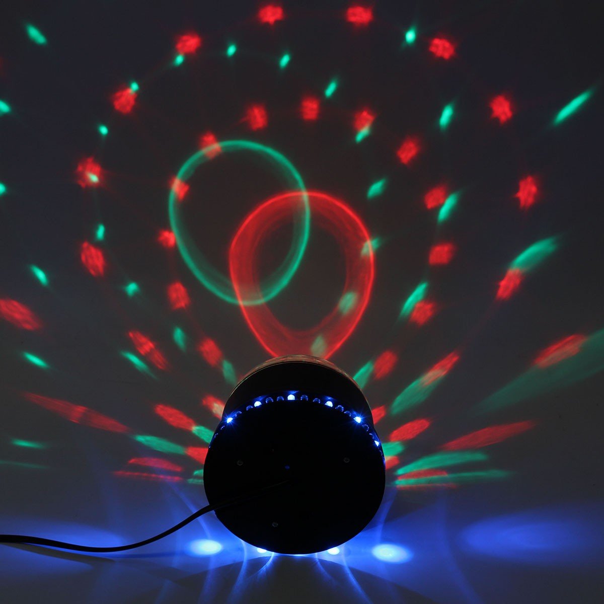Disco Ball Light, GLISTENY DJ Disco Party Lights 7 Color Changing RGB Auto Sound Activated 5W Strobe Rotating Magic Ball Lights Stage Lights Effect for Wedding Show KTV Nightclub black L