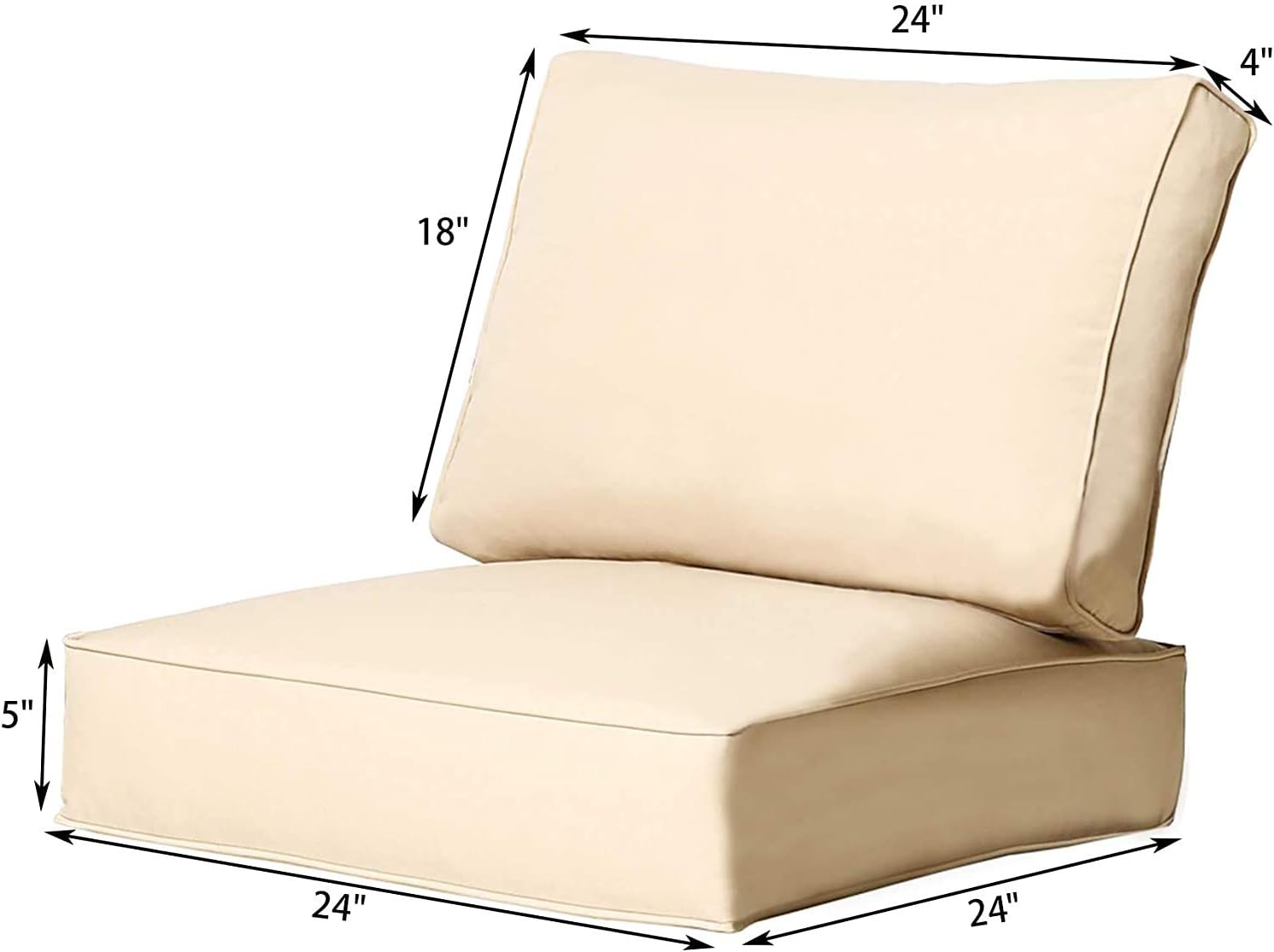 Creative Living Beige Beige-3Cushion Furniture Cushions & Pillows, Deep Seating Cushion for Patio Sofa : Garden & Outdoor
