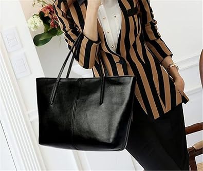 Amazon 秋 冬 レディース トートバッグ 本革 大容量 ハンドバッグ ショルダーバッグ メンズ メンズファッション バッグ Bag かばん カバン 鞄 Pu フェイクレザー 合皮 合成皮革 通勤 通学 Lk 057 ブラック ノーブランド品 トートバッグ