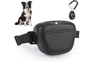 Dog Treat Pouch with Training Clicker, Treat Pouch Dog Training with 2 Upgrade Stronger Magnetic Closure to Avoid Spilling, A
