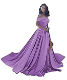 Off Shoulder Satin Prom Dresses Ball Gown Plus Size