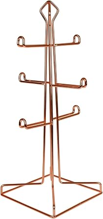 Asab Copper Kitchen Accessories With Geometric Design Mug Tree Fruit Basket Kitchen Towel Roll Holder Utensil Stand Strong Copper Plated Iron Wire Mug Tree Amazon Co Uk Kitchen Home