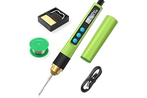 Q-MING Soldering Iron Kit, Smart OLED Soldering Pen Kit, Mini Portable Solder Iron with Universal Tips, Stand, Solder Wire, 356-896℉ 3S Fast Heating, Temperature Calibration, Auto Sleep