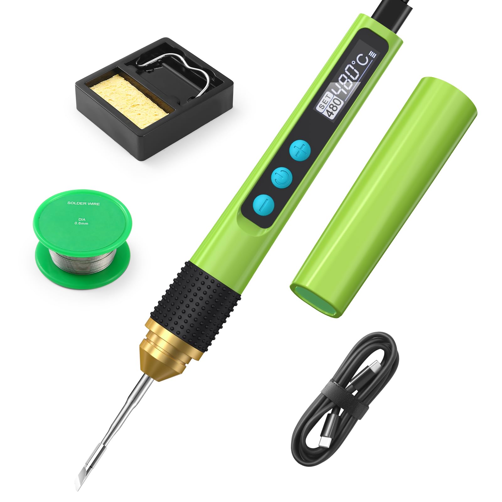 Photo 1 of Soldering Iron Kit, Smart OLED Soldering Pen Kit, Mini Portable Solder Iron with Universal Tips, Stand, Solder Wire, 356-896? 3S Fast Heating, Temperature Calibration, Auto Sleep