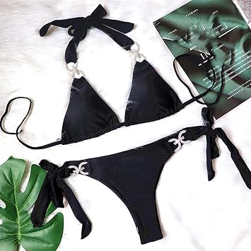 Amazon Co Jp Hw Xk ホルタースイミングコスチュームビーチ水着水着 ホルターネックタイ バック水着 適当に女性 ティーン ジュニア レディースのすべての種類 水着 スポーツ アウトドア