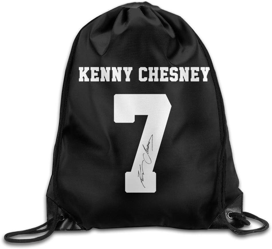 KENNY CHESNEY ORANGE JERSEY Signature Drawstring Backpack Bag White