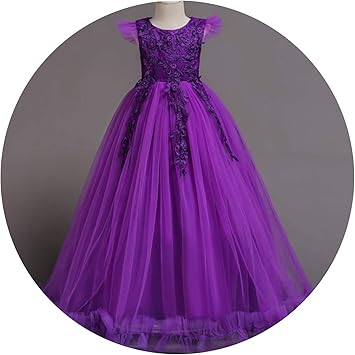 amazon purple flower girl dresses