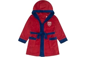 Arsenal FC Official Gift Baby Hooded Fleece Dressing Gown Red 18-24 Months, Red, 18-24 Months