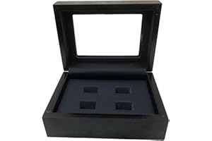 UxicRuya Jewelry Box with Presentation and Gift Protection for Championship Rings, Lined Inside with PU, 4 Holes