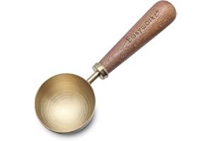 Easyworkz Retro Stainless Steel Coffee Spoon With Black Walnut Handle,10g - Measuring Spoon (Brushed gold)