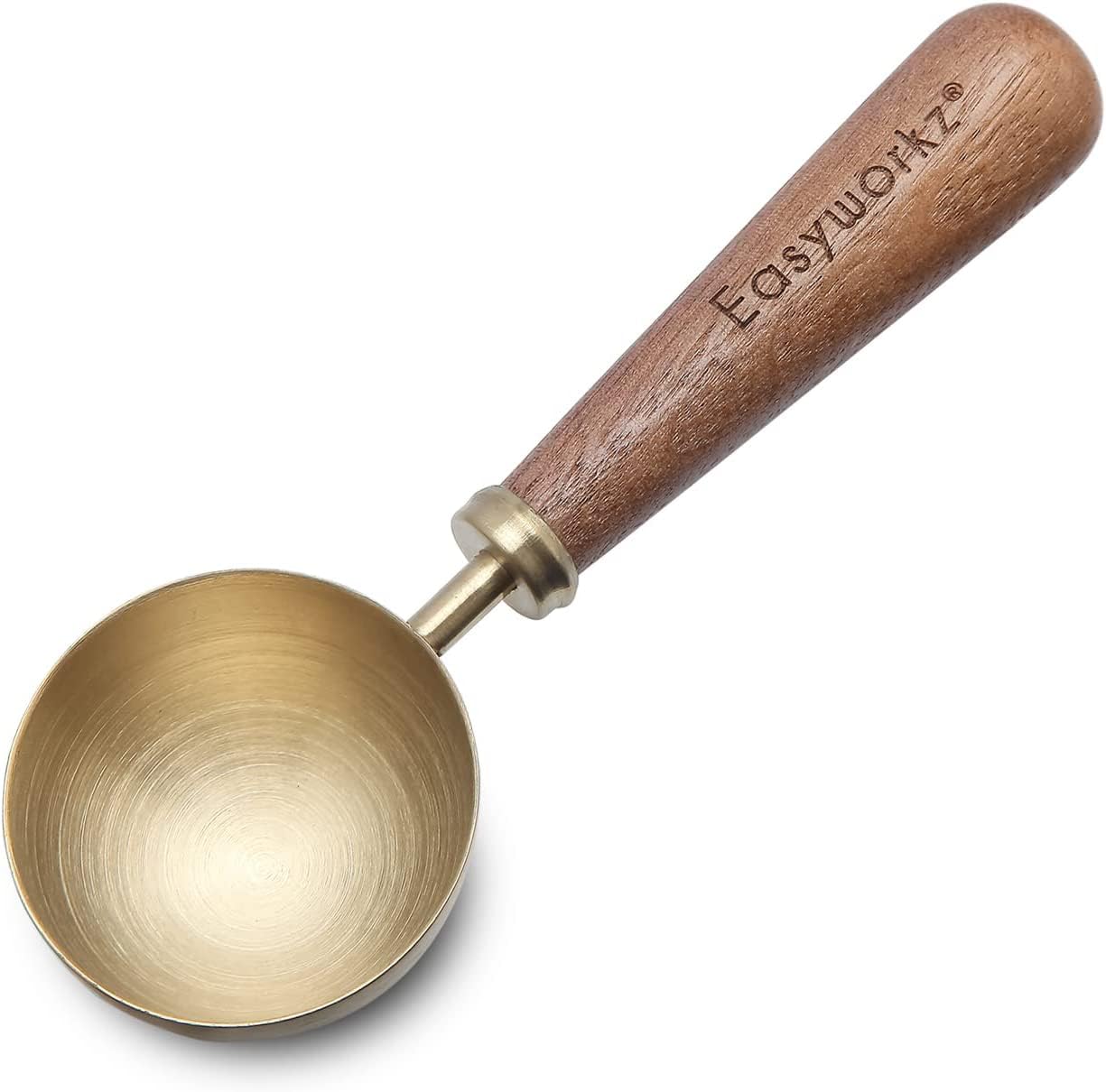 Easyworkz Retro Stainless Steel Coffee Scoop with Black Walnut Handle,10g Measuring Spoon (Brushed Gold)