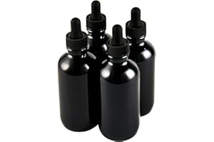 NOOEEISS 4 Pcs 4oz Black Glass Eye Dropper Bottle, Tincture Bottles With Leak-Proof Design, Stronger Suction for All Kinds of Mixed Liquids
