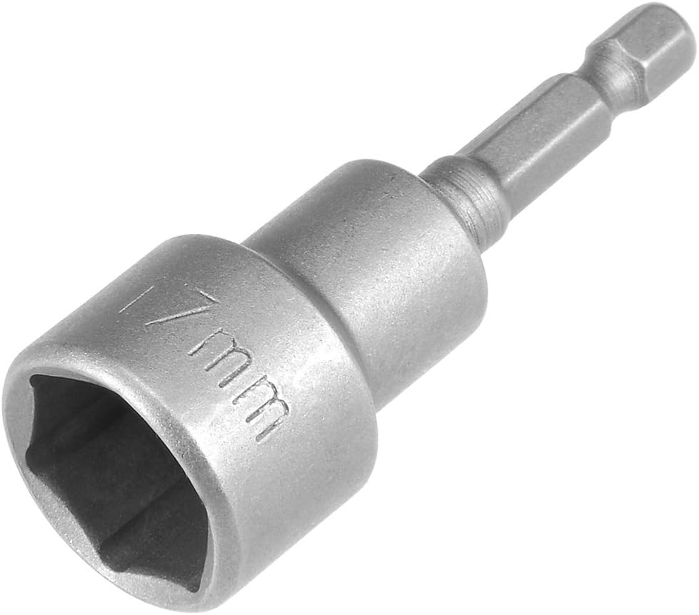 Sourcingmap 1/4" Quick-Change Hex Shank 17mm Magnetic Nut Setter Driver Drill Bit, 65mm Length, Metric, H17 x 65mm