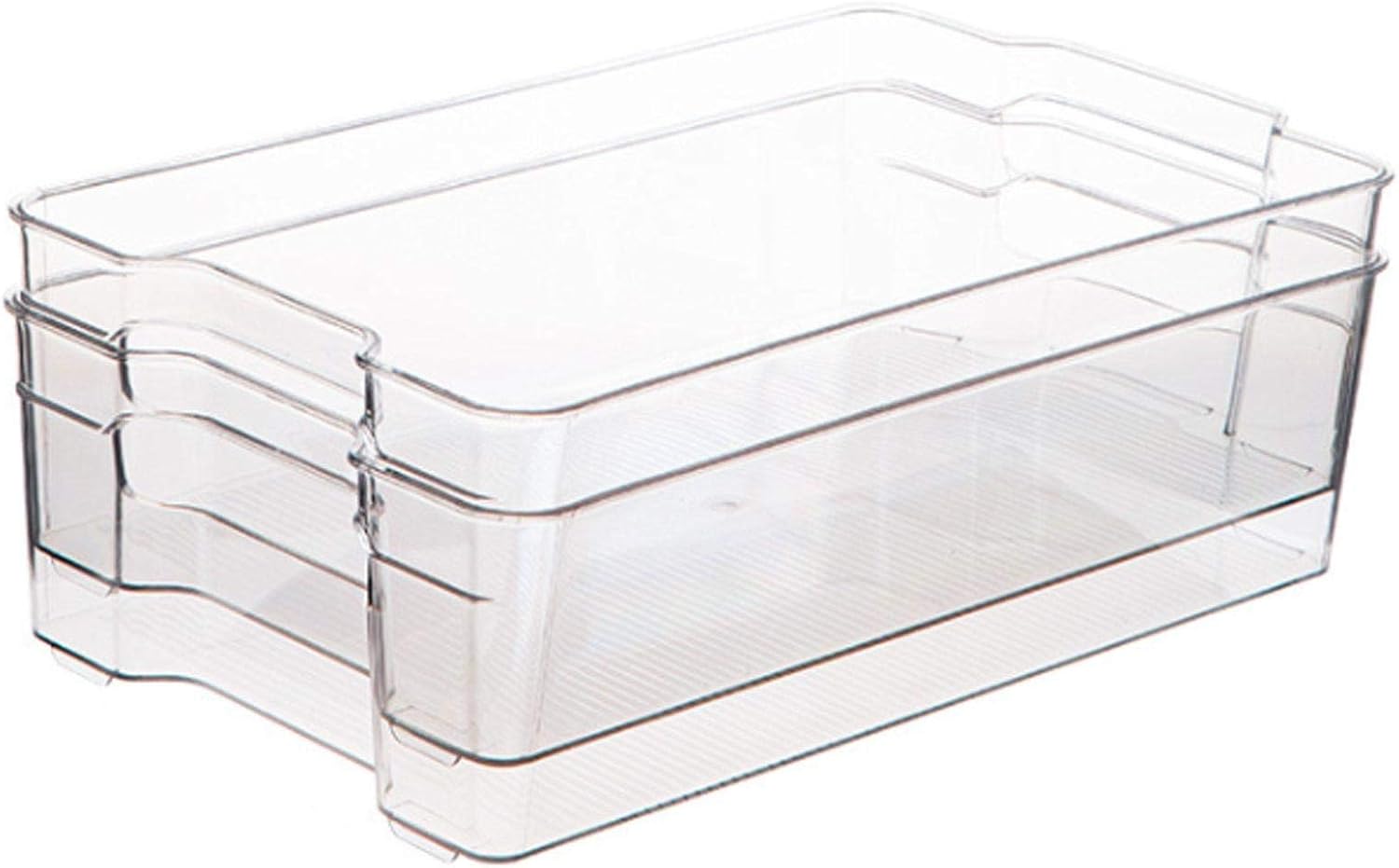 Kitchen Storage Container Clear Plastic Stackable Bins