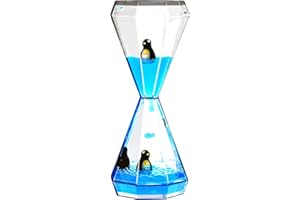 OCTTN Liquid Motion Bubbler Timer Sensory Toys for Calm Relaxing, 1 Pack Penguin Blue Water Oil Motion Timer for Fidget Toy, Autism Toys, Children Activity, Office Desk Home Decoration