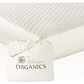 100% Cotton Organic Mattress Pad - Breathable & Cooling Mattress Protector King Size - Premium 300GSM Quilted and Noiseless Machine Washable Organic Mattress Protector (Ivory, King)