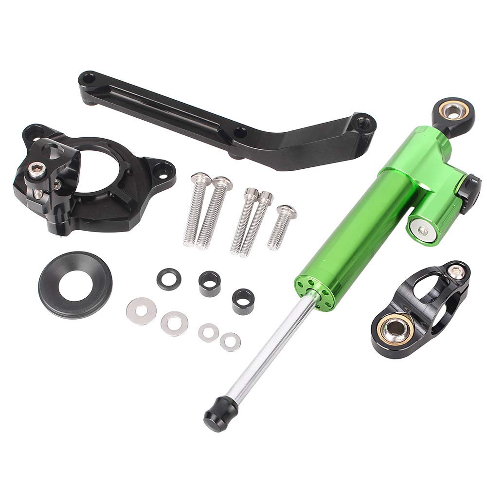 Newsmarts Aluminum Steering Damper Set Steering Damper Stabilizer with Bracket Fits KAWASAKI Z1000 2