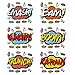 AIMIKE Superhero Stickers, Larger Superhero Theme Party Decoration Stickers, Size 8.5 Inches, Superhero Sounds Saying Cutout, 12Pcs