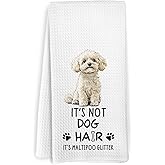 KFXHANGD Funny Maltipoo Dog Gifts Kitchen Towels for Women Men, It's Not Dog Hair It's Maltipoo Glitter Dish Towels, Dogs Themed Decorative Hand Tea Towel for Bathroom Kitchen Decor, 16x24 Inch