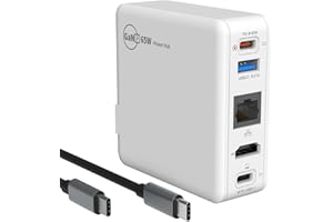 TECHIGHER 65W Switch Dock Station for TV Compatible for steam Deck Nintendo ROG Ally Mac Book Charger Laptop with 4k60HZ HDMI Power Hub RJ45 Port,2*Type C Ports, USB Port Hub Docking Portable Charger