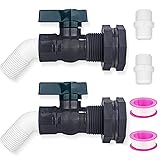 2 Pack PVC Rain Barrel 45°Elbow Diverter Kit, 3/4