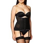 Rago Style 21 Waist Trainer Girdle with Garters | Firm Control Power Net | Made in USA | Contour Bands + Flexible Boning