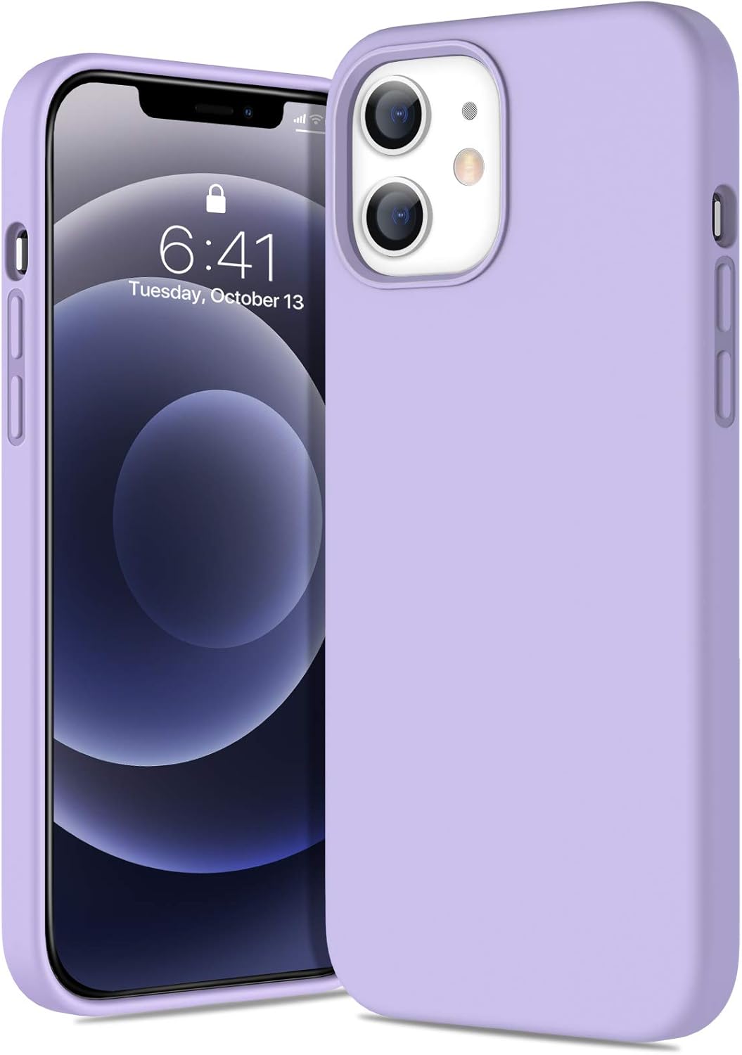 Amazon Com Diaclara Compatible With Iphone 12 Mini Case 5 4 Inch Slim Thin Liquid Silicone Rubber Gel Case With Shockproof Full Body Protection Designed For Iphone 12 Mini Light Purple