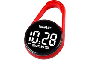 Thewasc Kids Keychain Clip Digital Hanging Pocket Watch Small Timekeeping Device for Backpacks and Belt Electronic Clock Digi
